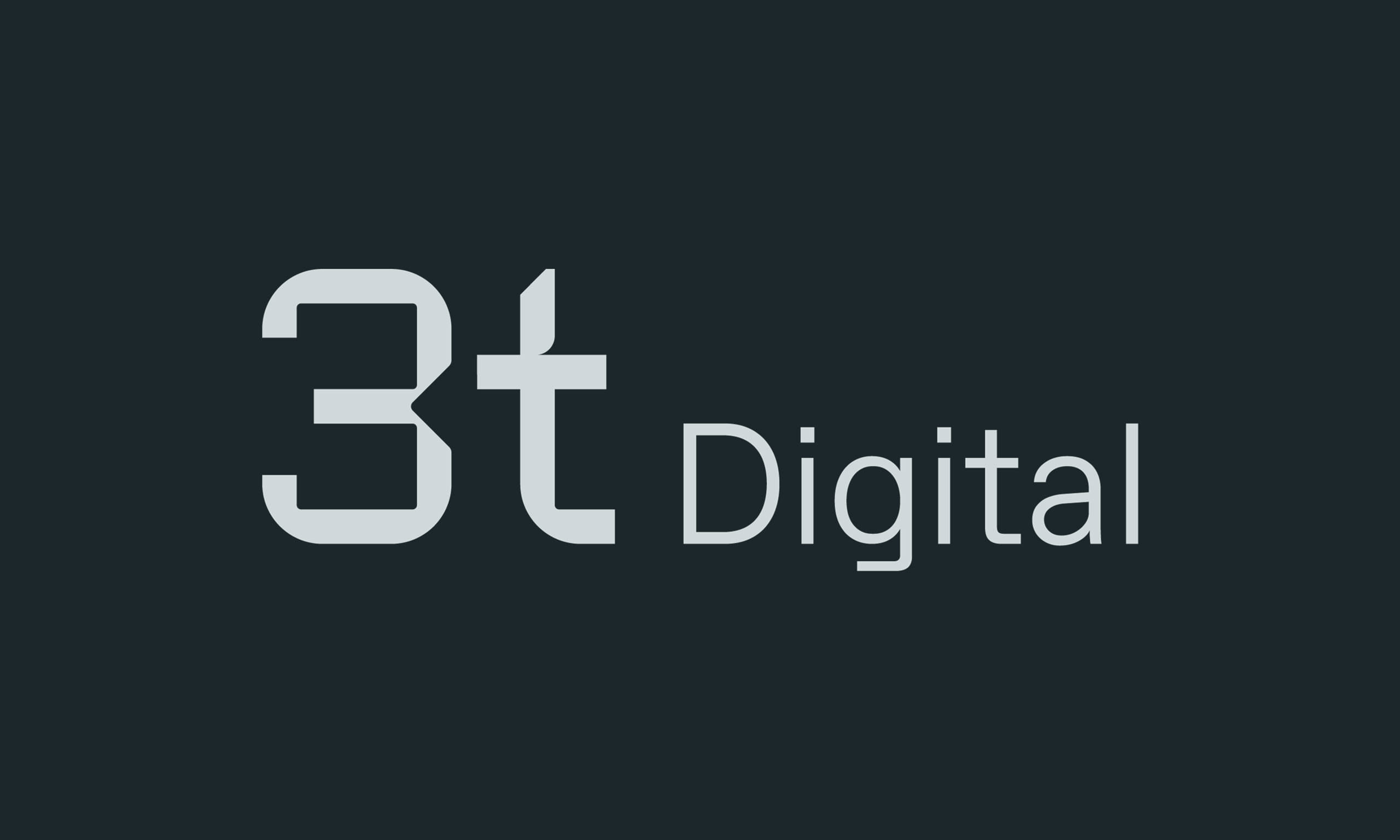 The image showcases the text "3t Digital" in light gray against a dark background, symbolizing digital training innovation.